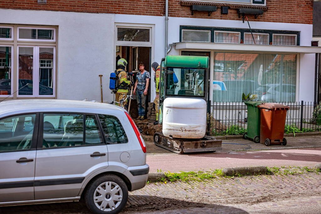 Gasleiding geraakt bij graafwerkzaamheden in woning