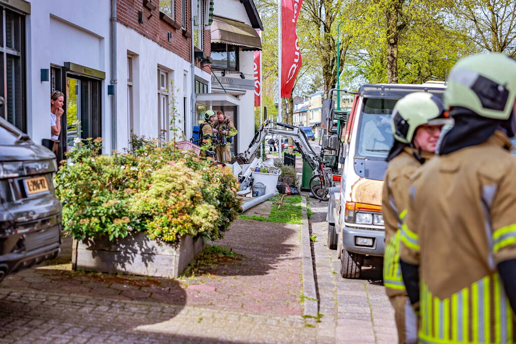 Gasleiding geraakt bij graafwerkzaamheden in woning