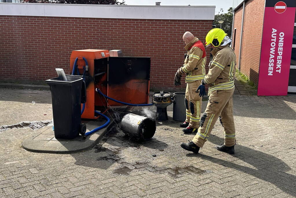 Brand in stofzuiger van benzinepomp