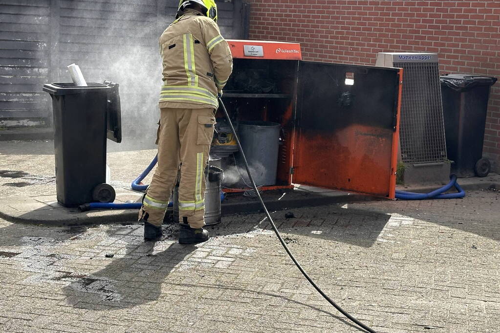 Brand in stofzuiger van benzinepomp