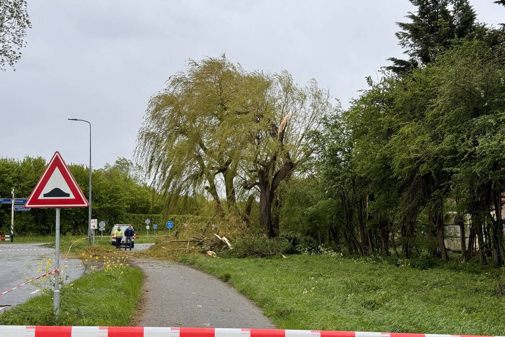 Brandweer assisteert bij stormschade aan boom