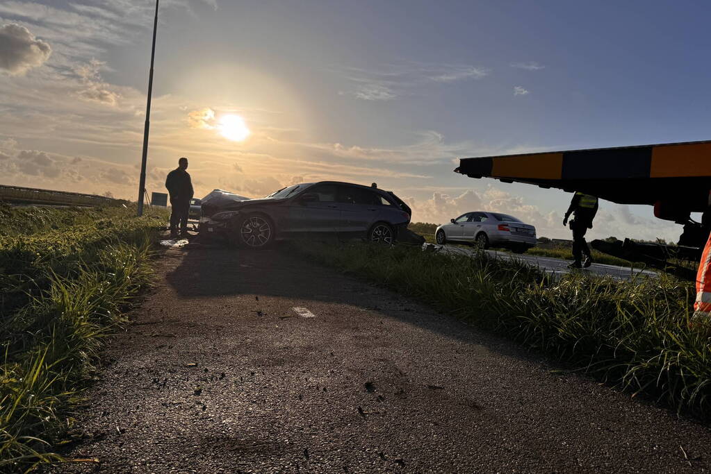 Auto zwaar beschadigd bij eenzijdig ongeval