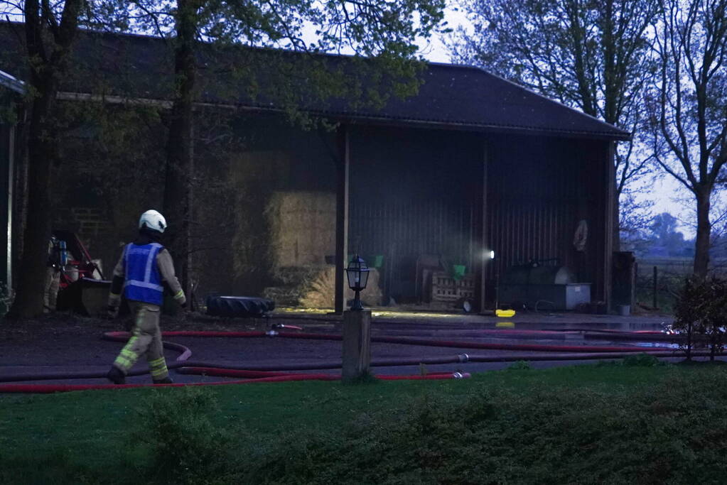 Jongvee gered tijdens trekkerbrand in kapschuur