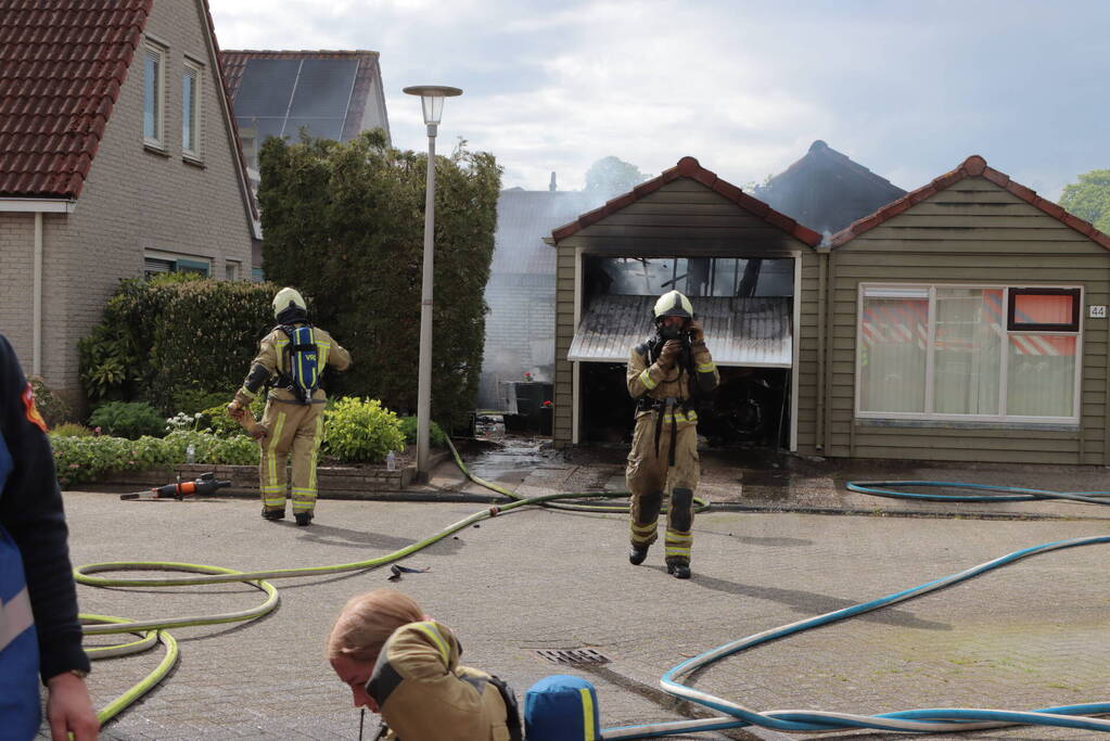 Uitslaande brand in garagebox