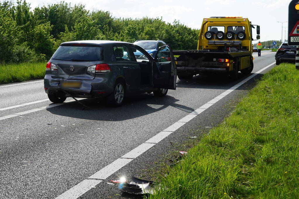 Flinke verkeerschaos na kettingbotsing