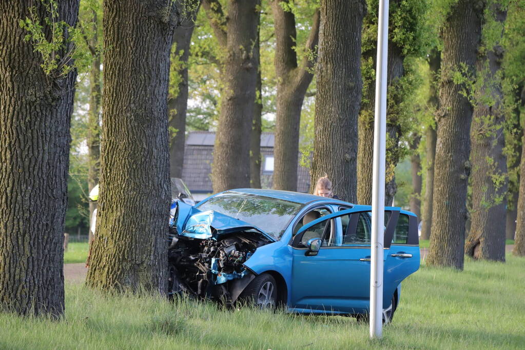 Bestuurder ernstig gewond na frontale botsing tegen boom