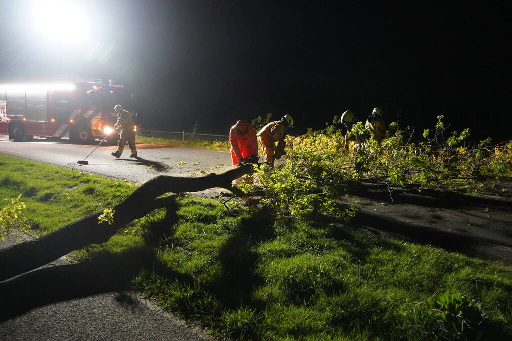 Weg geblokkeerd na omvallen boom