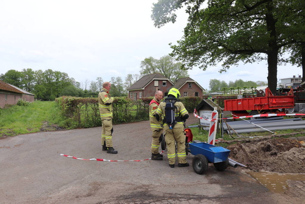 Gasleiding kapot getrokken bij graafwerkzaamheden