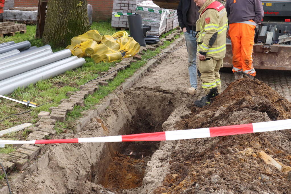 Gasleiding kapot getrokken bij graafwerkzaamheden