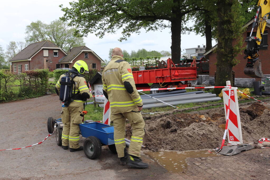 Gasleiding kapot getrokken bij graafwerkzaamheden