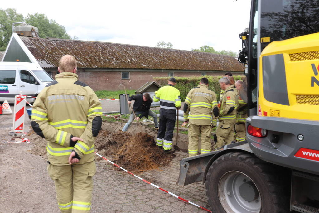 Gasleiding kapot getrokken bij graafwerkzaamheden