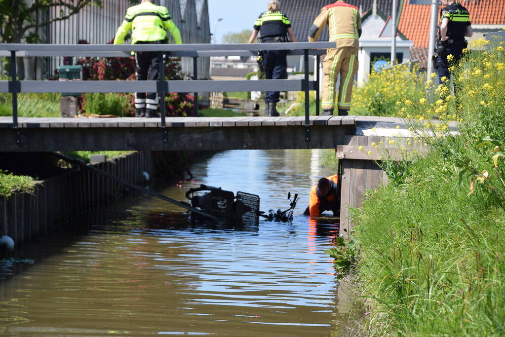 Hulpdiensten groots ingezet voor fiets te water