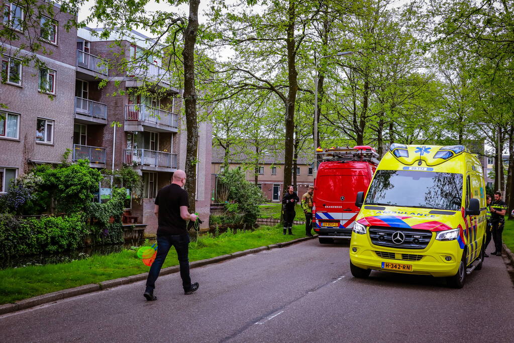 Broer springt in het water om zusje te redden