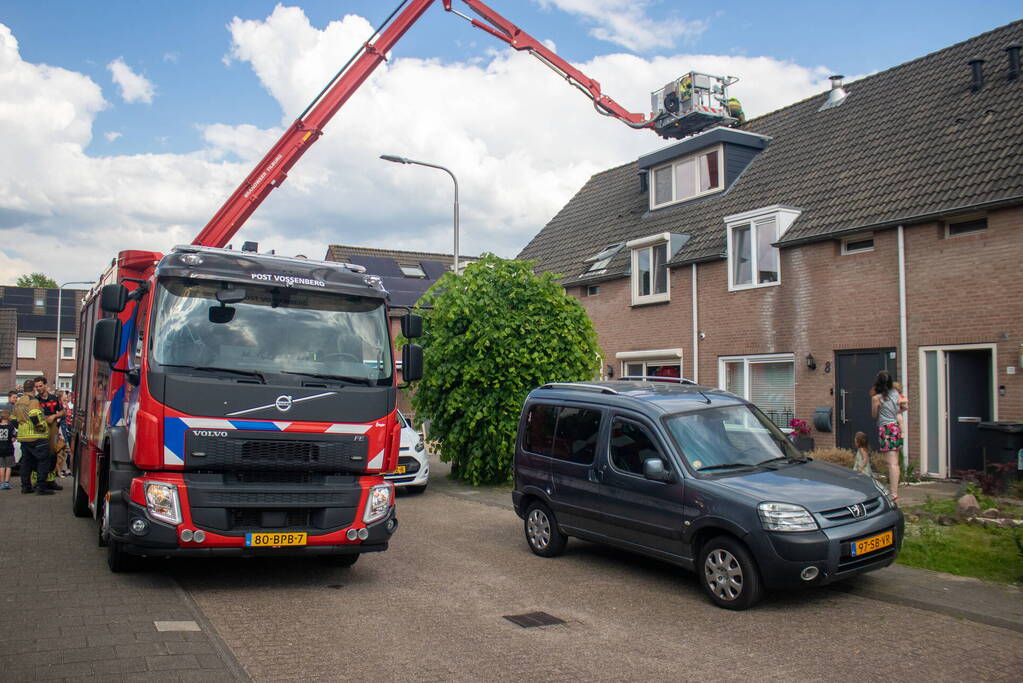 Brand op dak van woning door werkzaamheden