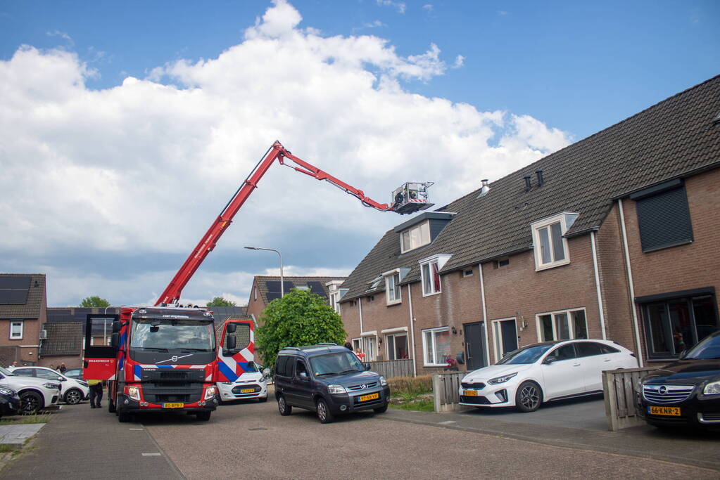 Brand op dak van woning door werkzaamheden