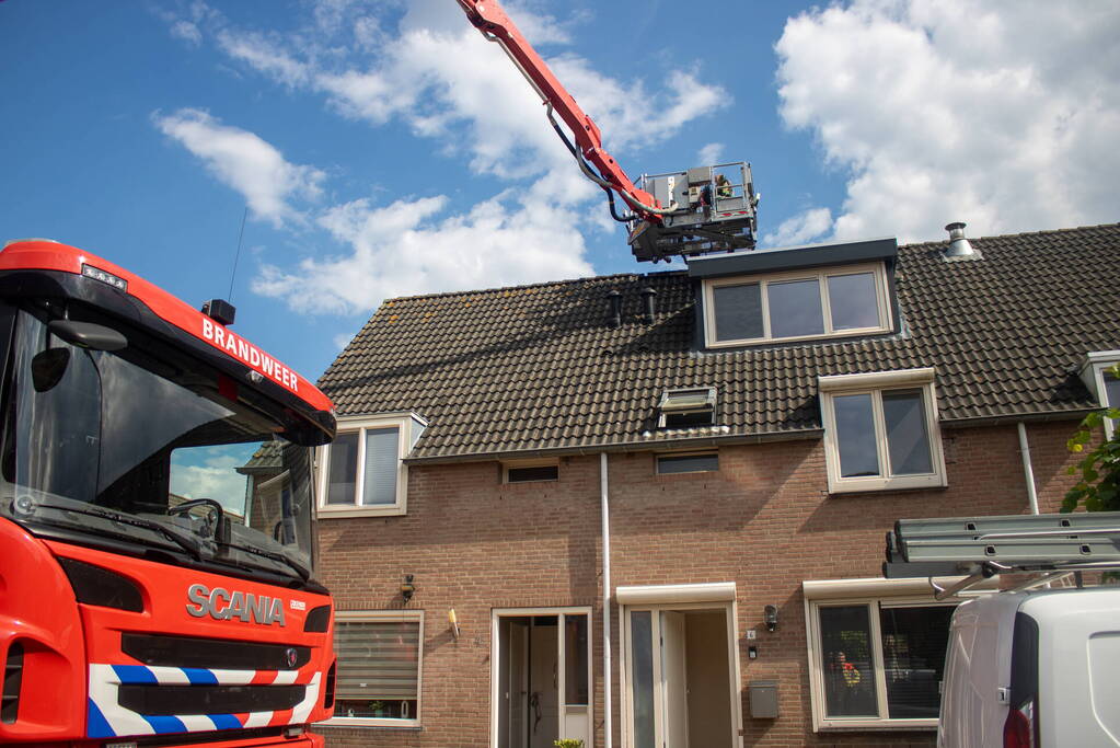 Brand op dak van woning door werkzaamheden