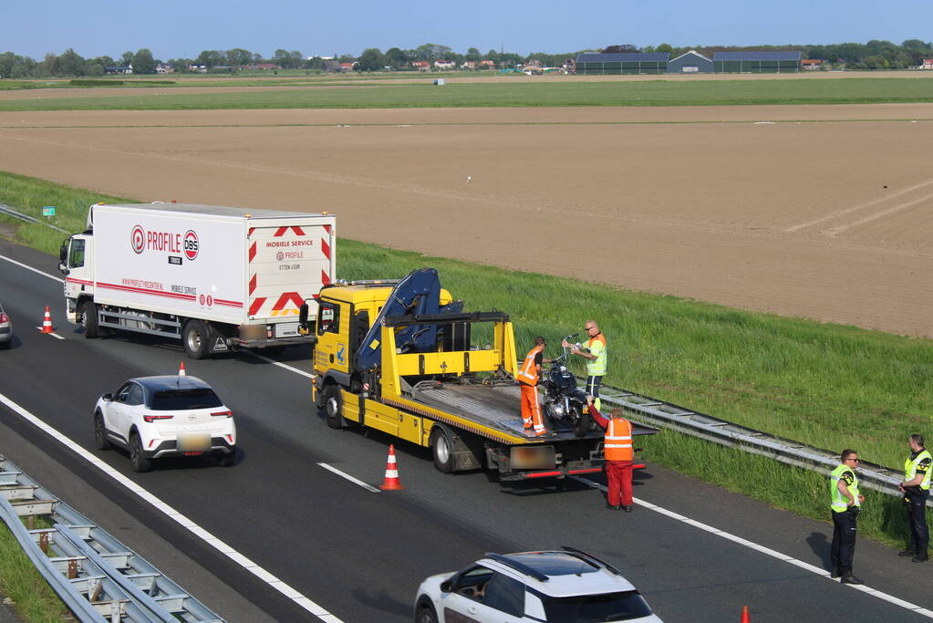 Motorrijder komt ten val