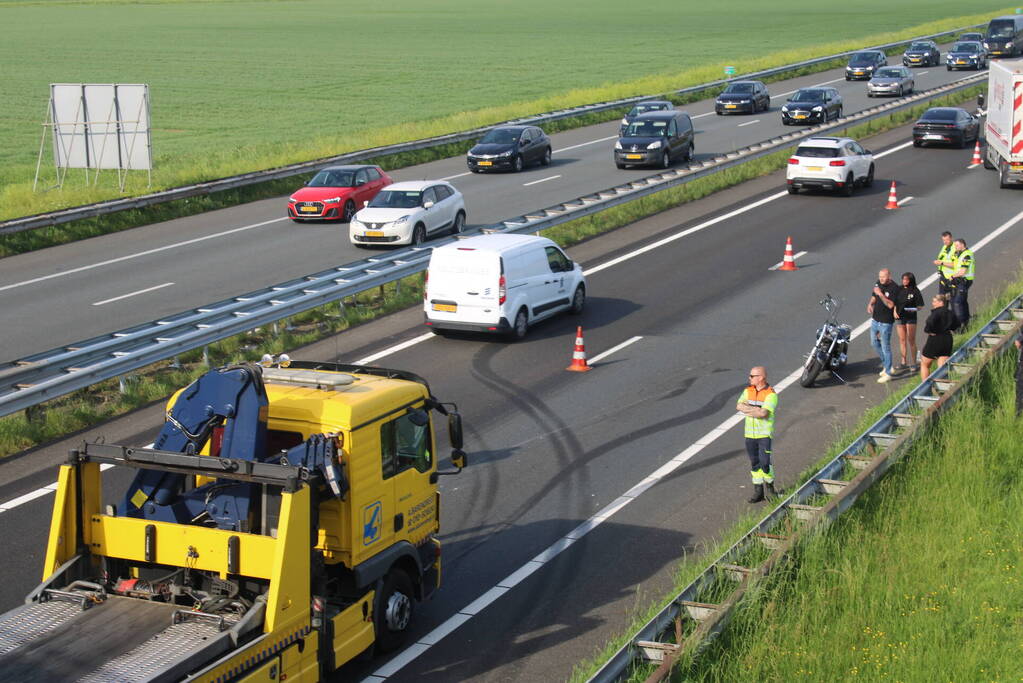 Motorrijder komt ten val