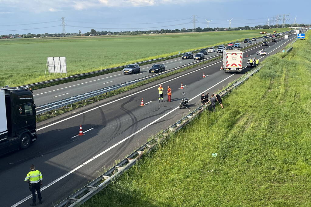 Motorrijder komt ten val