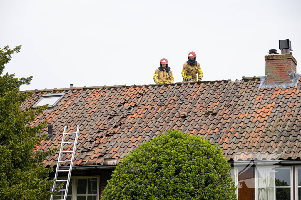 Dak beschadigd door harde wind