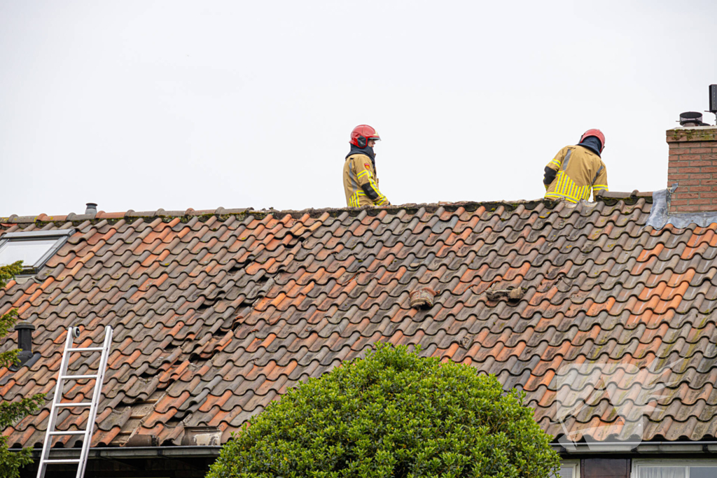 Dak beschadigd door harde wind