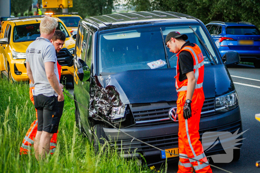 Voertuigen beschadigd na botsing