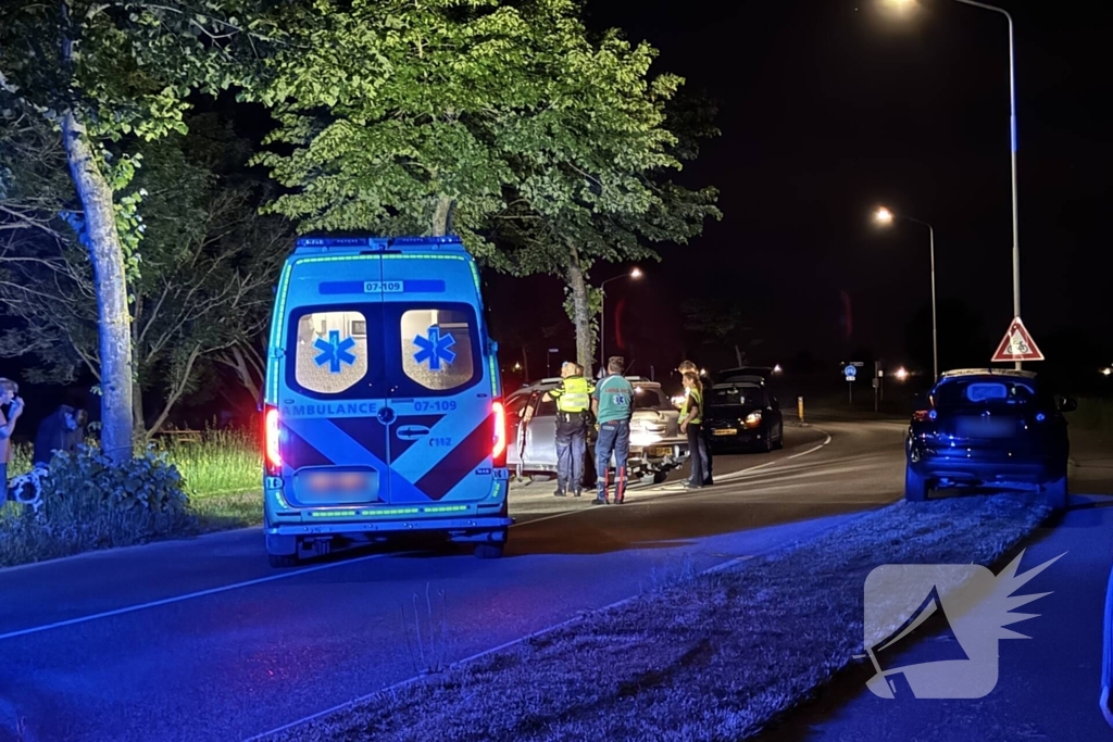 Automobilist raakt van de weg en klapt op boom