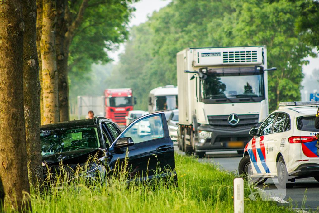 Automobilist eindigt tegen boom