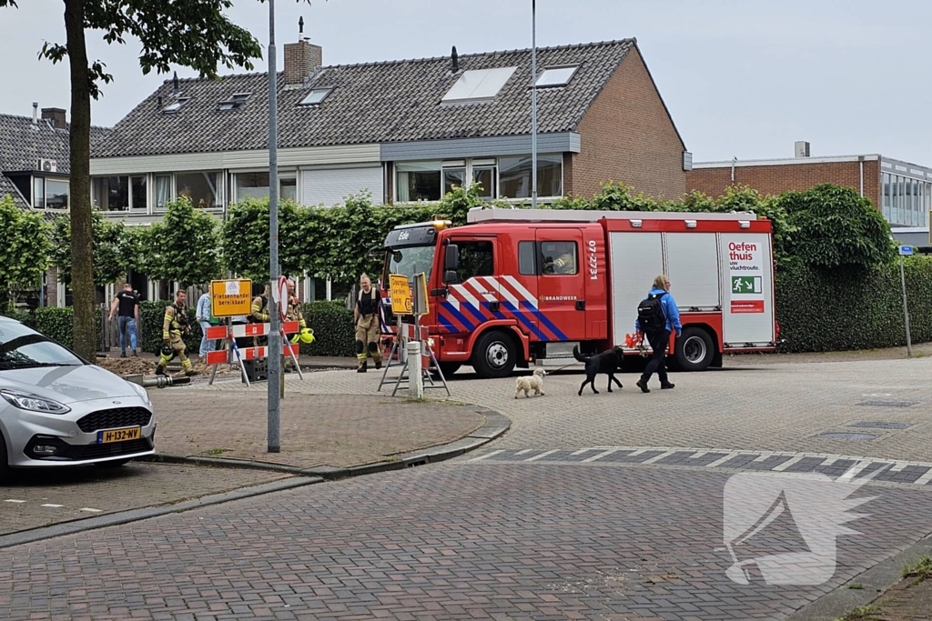 Gasleiding geraakt tijdens werkzaamheden