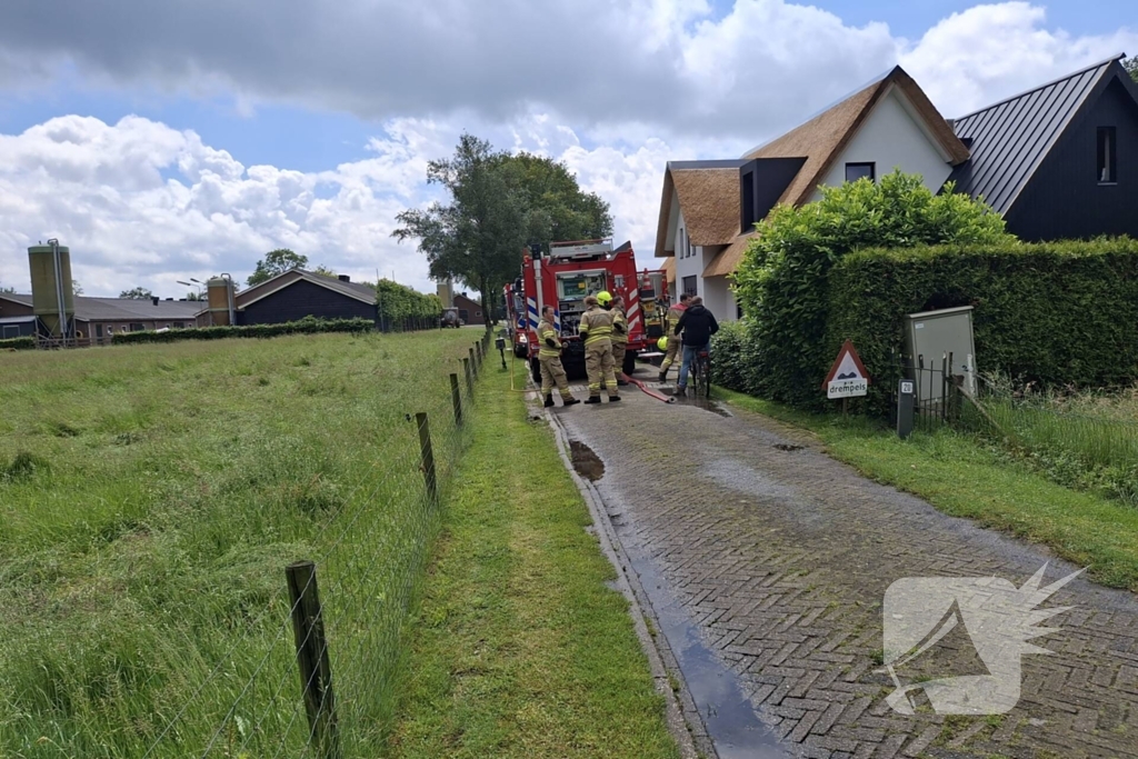 Brandweer aanwezig bij brand in gerenoveerde woning