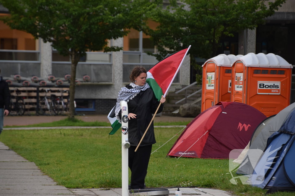 Demonstratie Pro Palestina bij technische universiteit