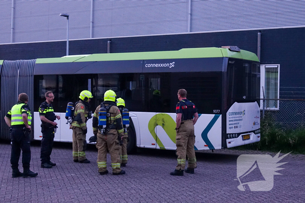 Brand in remmen van bus