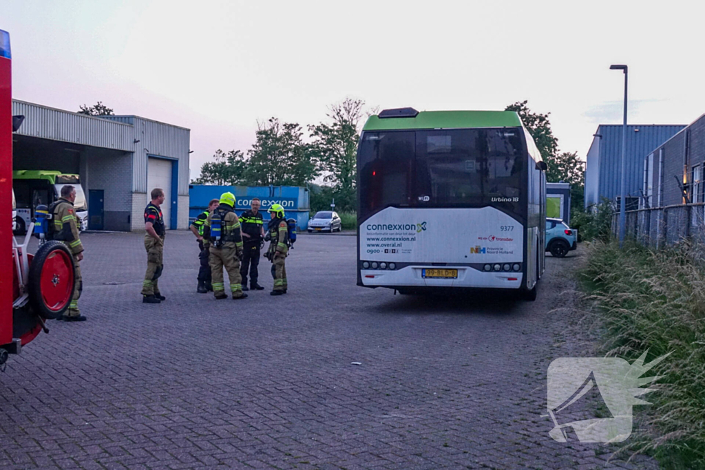 Brand in remmen van bus