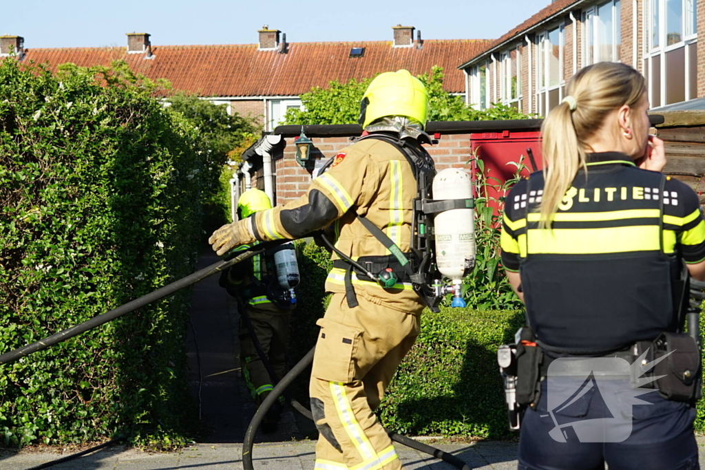 Gasfles in brand tijdens barbecue