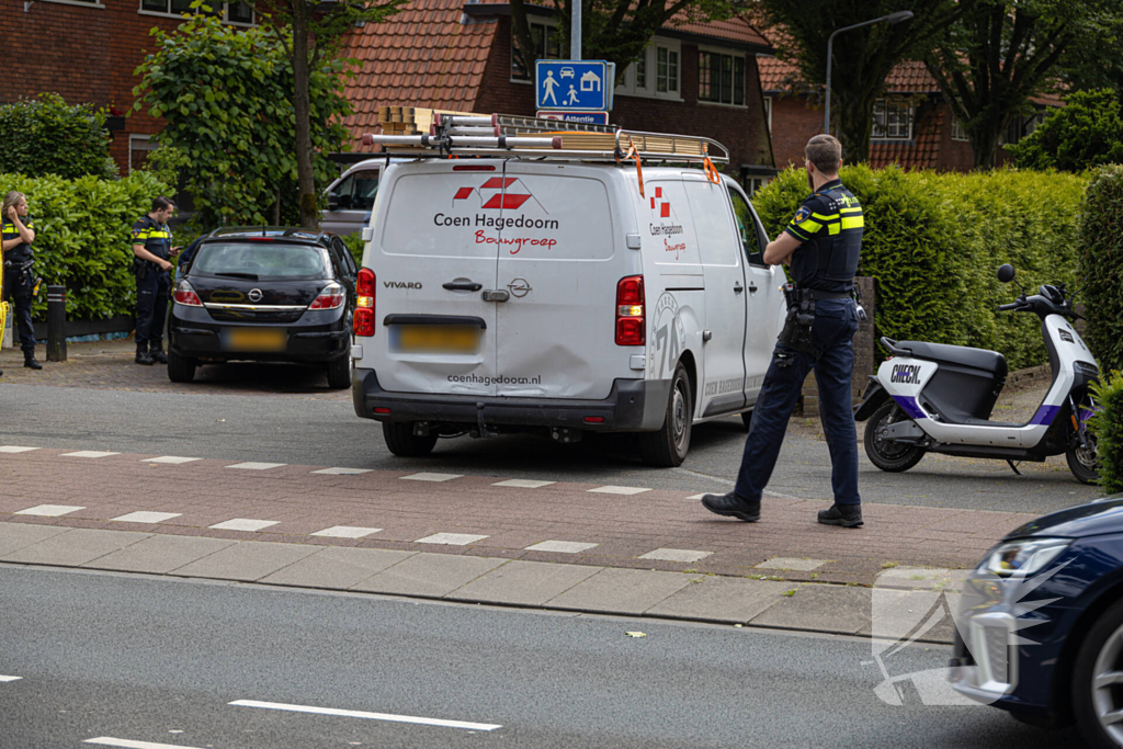 Een gewonde bij kop-staart ongeval