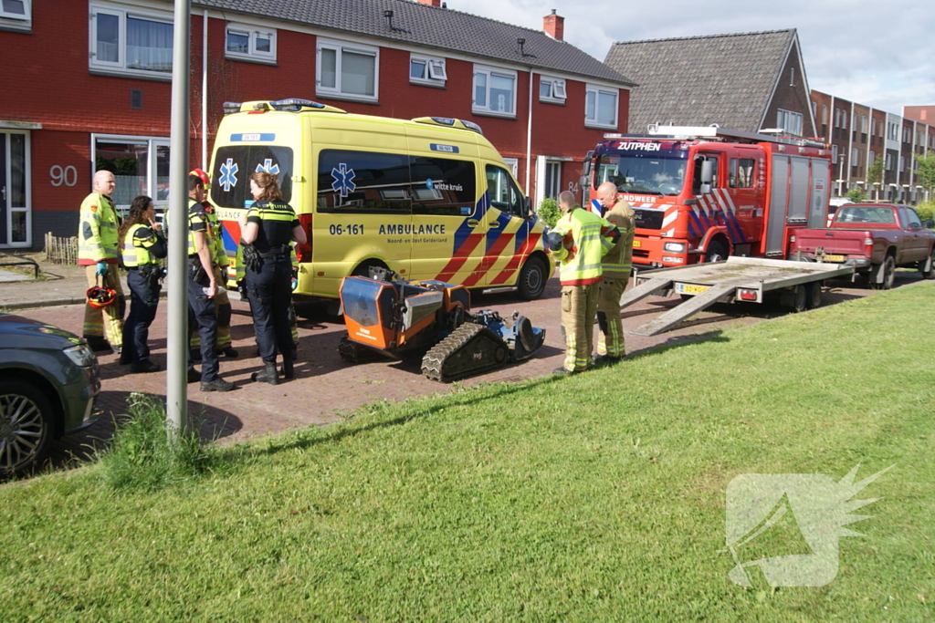 Gewonde na ongeval met remote controlled grasmaaier