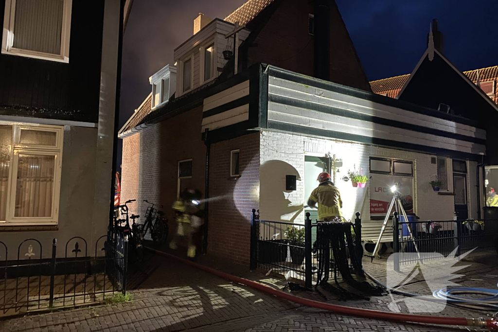 Middelbrand in pizzeria