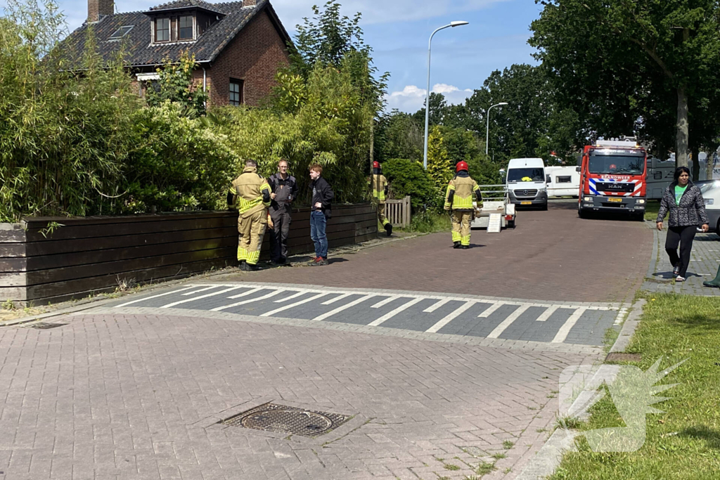 Gasleiding geraakt bij werkzaamheden in tuin