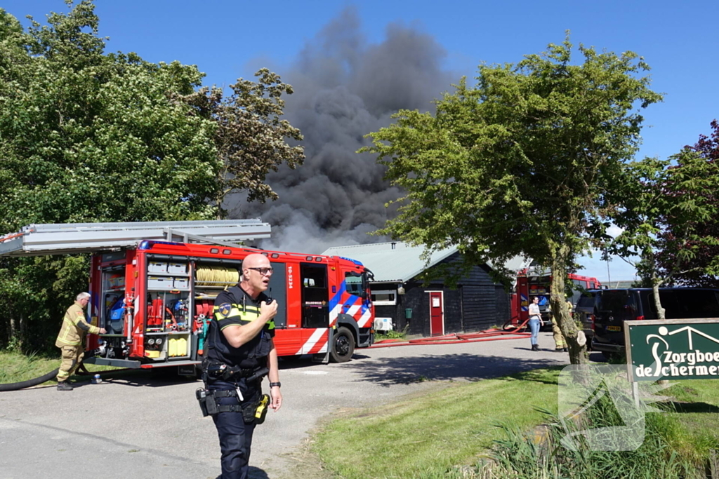 Uitslaande brand bij zorgboerderij