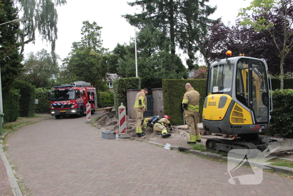 Gasleiding geraakt tijdens aanleg glasvezel