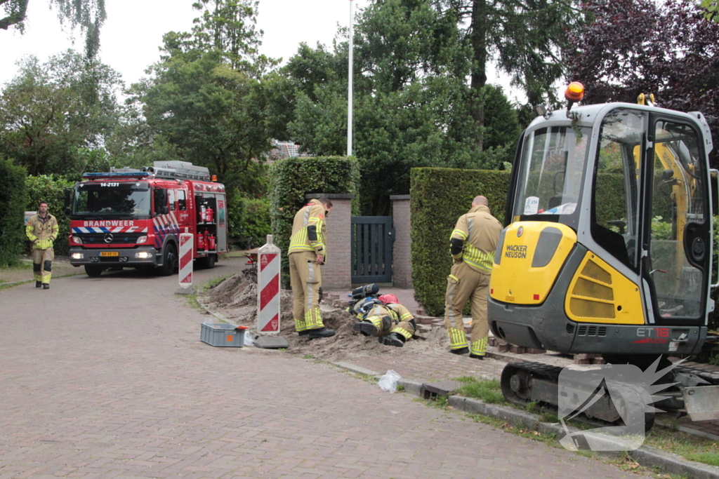 Gasleiding geraakt tijdens aanleg glasvezel