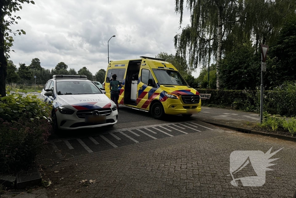 Vrouw op driewiel fiets hard ten val