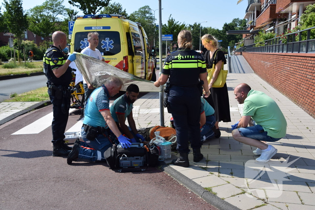 Fietsster gewond bij botsing met scootmobieler