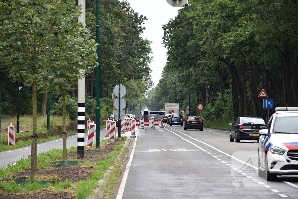 Een gewonde bij kop-staart ongeval