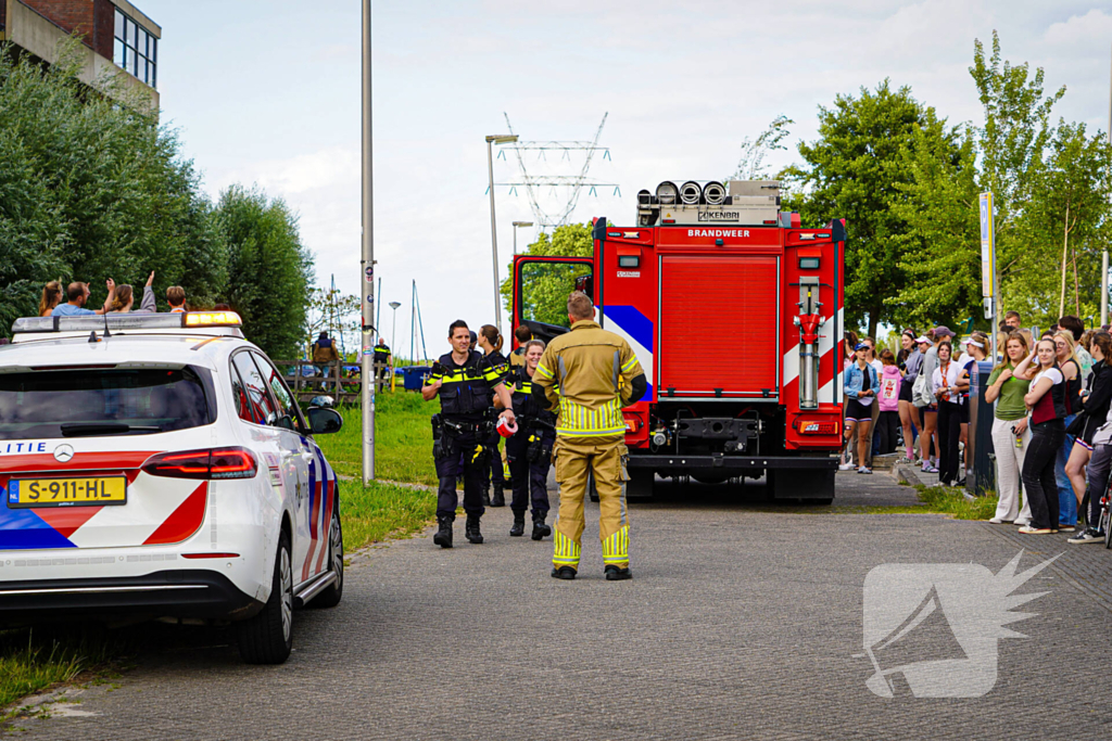 Training roeivereniging abrupt afgebroken door brandmelding