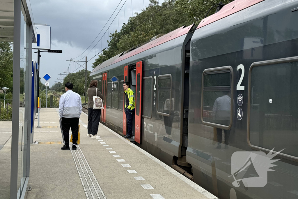 Treinverkeer plat door boom op spoor