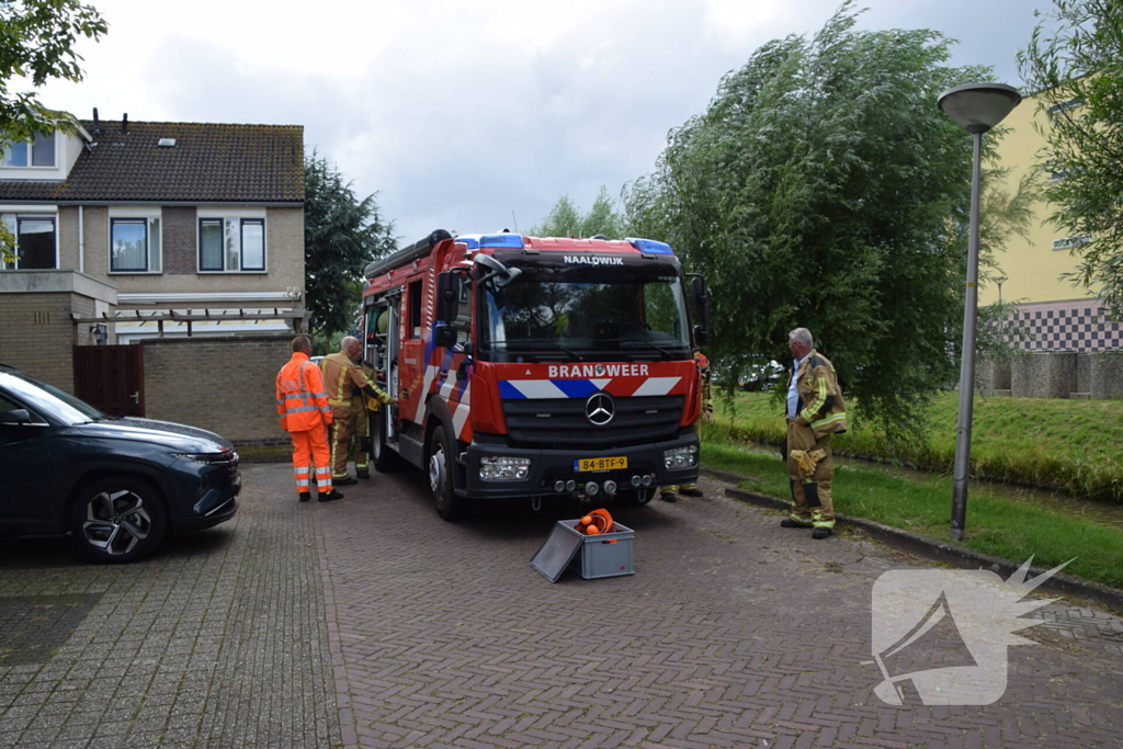 Brandweer verwijdert gevaarlijk hangende tak