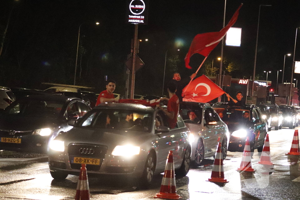 Feest in de stad na overwinning oranje