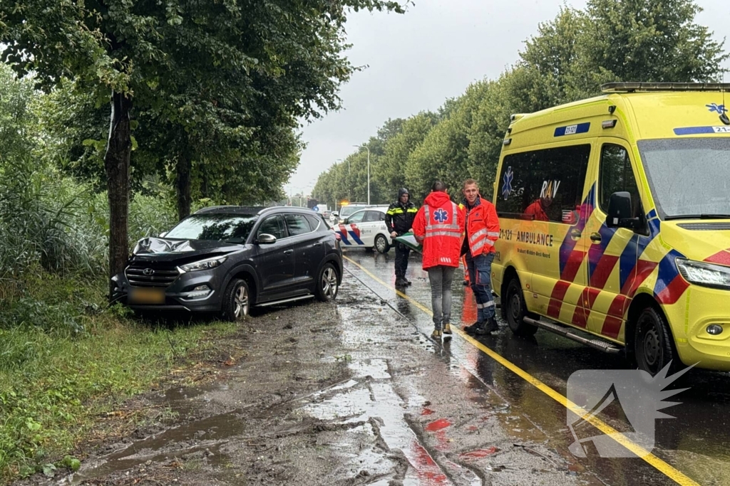 Automobilist eindigt tegen boom