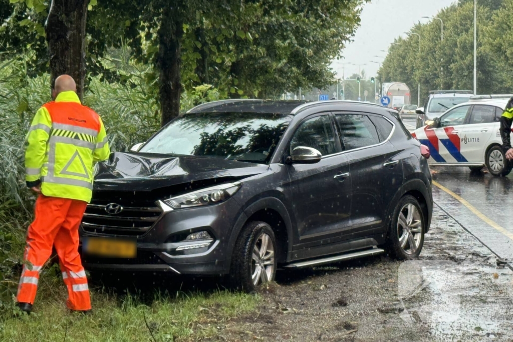 Automobilist eindigt tegen boom